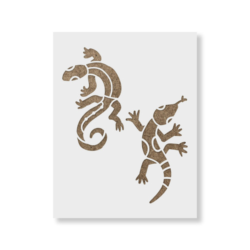 Aztec lizards stencil - stencil,